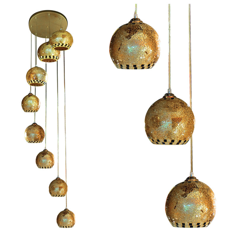 Grayson 8 - Light Gold Cluster Pendant