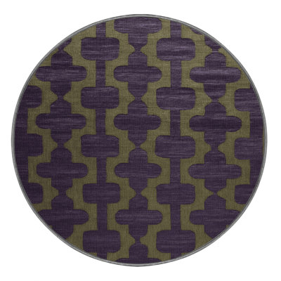 Machine Washable Trellis Purple Area Rug