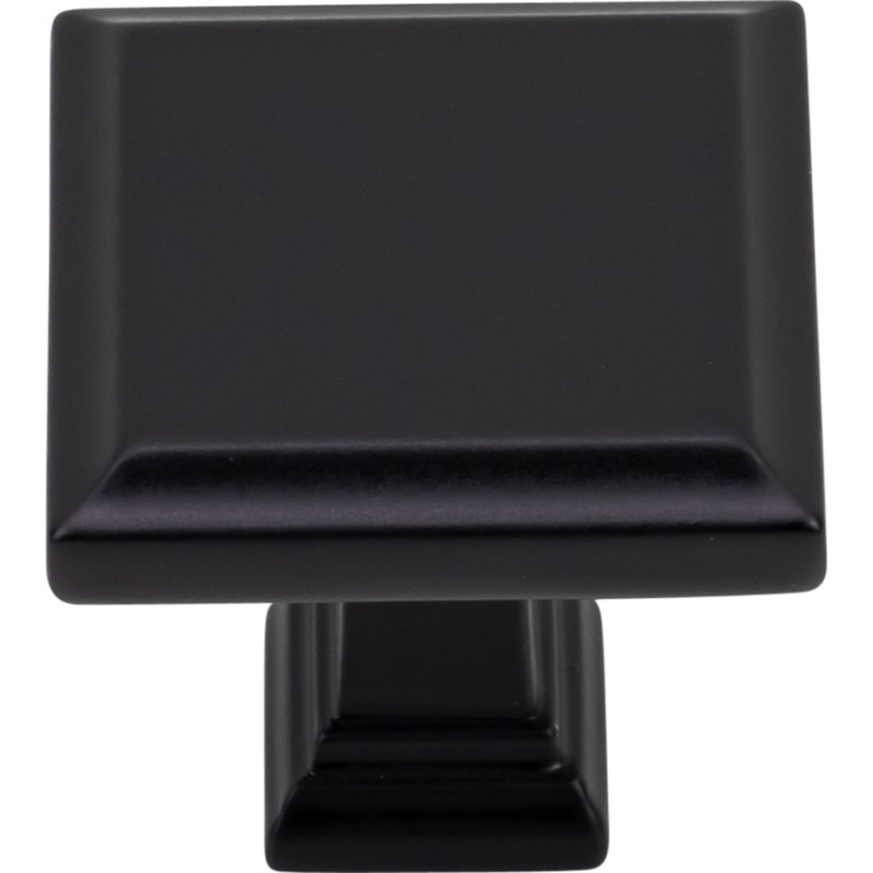1 3/16" Length Square Knob, Matte Black
