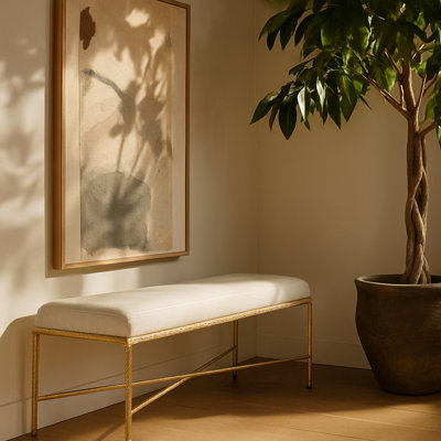 Iyania Chenille Fabric Bench