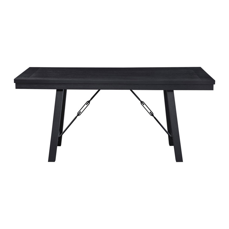 Koester Black Rectangular Trestle Dining Table