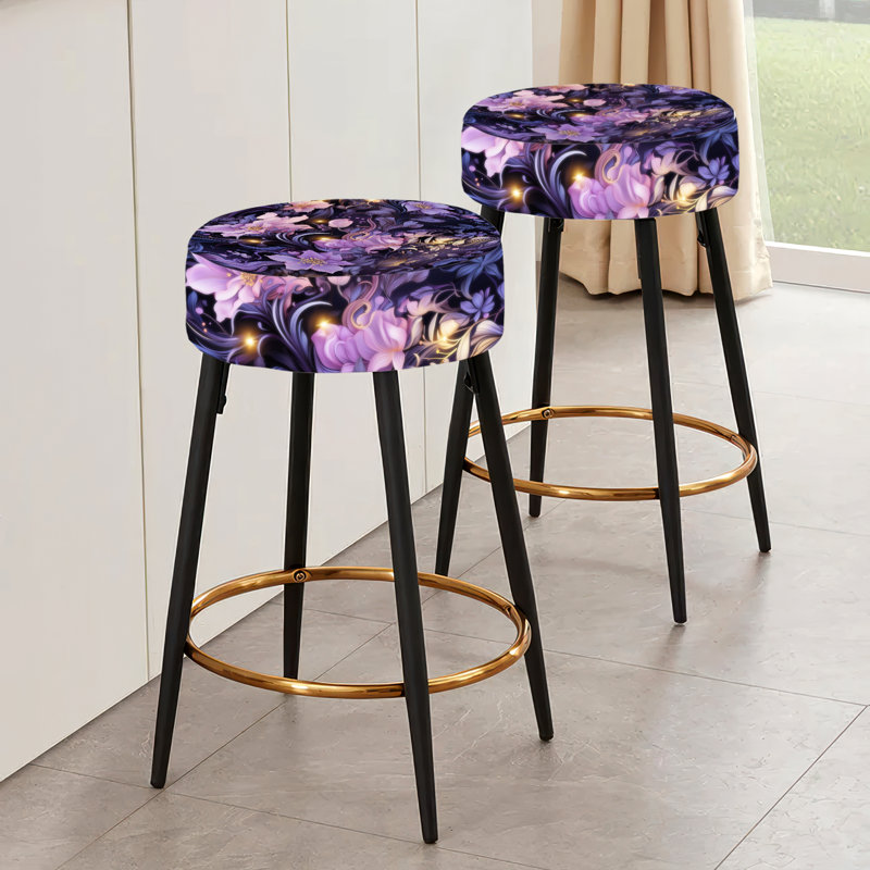 Mystic Twilight Moody Patterns - Ensemble de 2 tabourets floraux