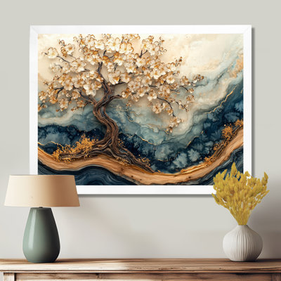 Fleur de cerisier doré, jardin d'hiver, beauté VI - art mural cerisier en fleurs