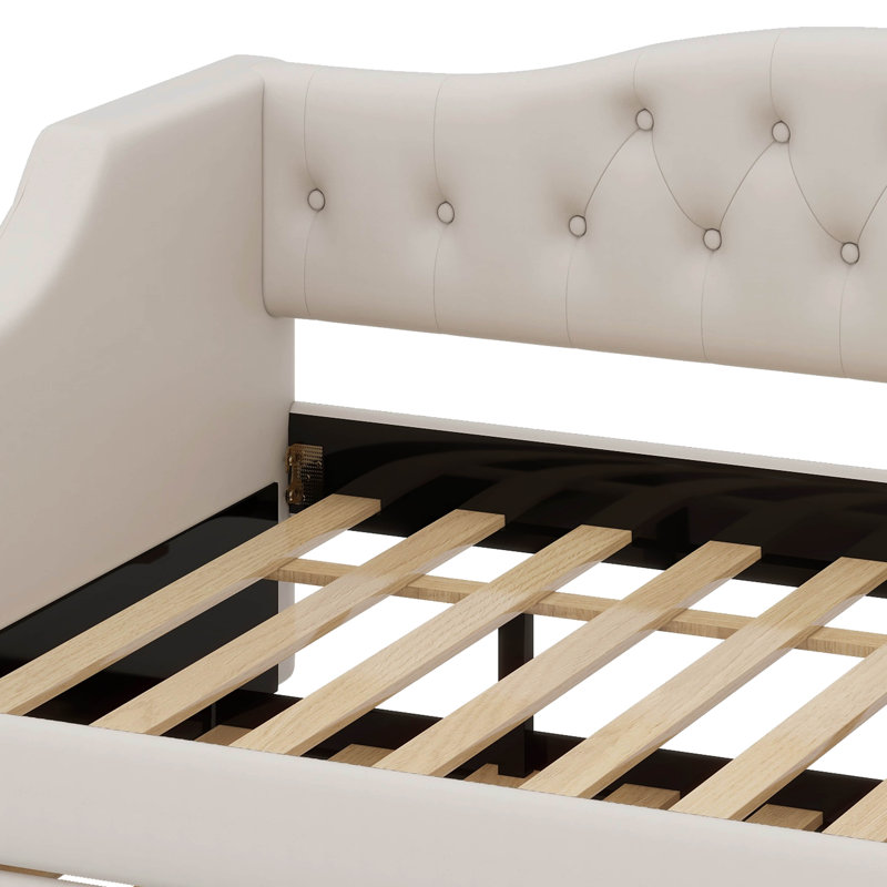 Modern Upholstered LED Daybed, Beige