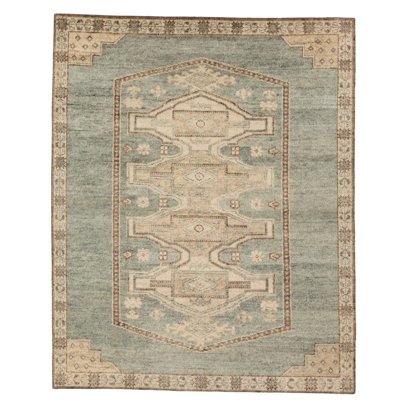 Jaipur Living Elain AZA02 Handknotted Oriental Blue Area Rug (9'x12'), Rectangle 6' x 9'