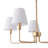5-Lamp White Gold Fabric Dimmable Pendant Light