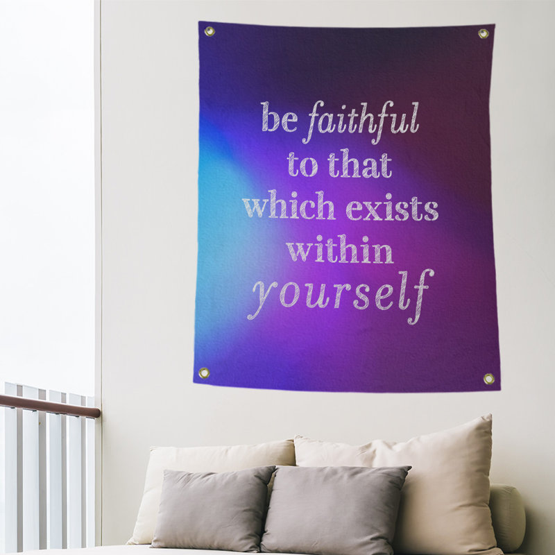 Tapisserie de polyester fidèle à votre quote, H 36 po x l 26 po, Bleu / Mauve