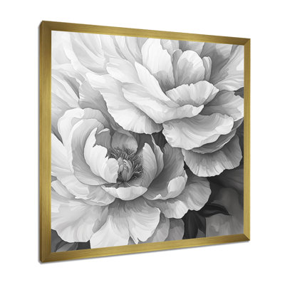Pivoines en couches monochromes I - pivoines, art mural
