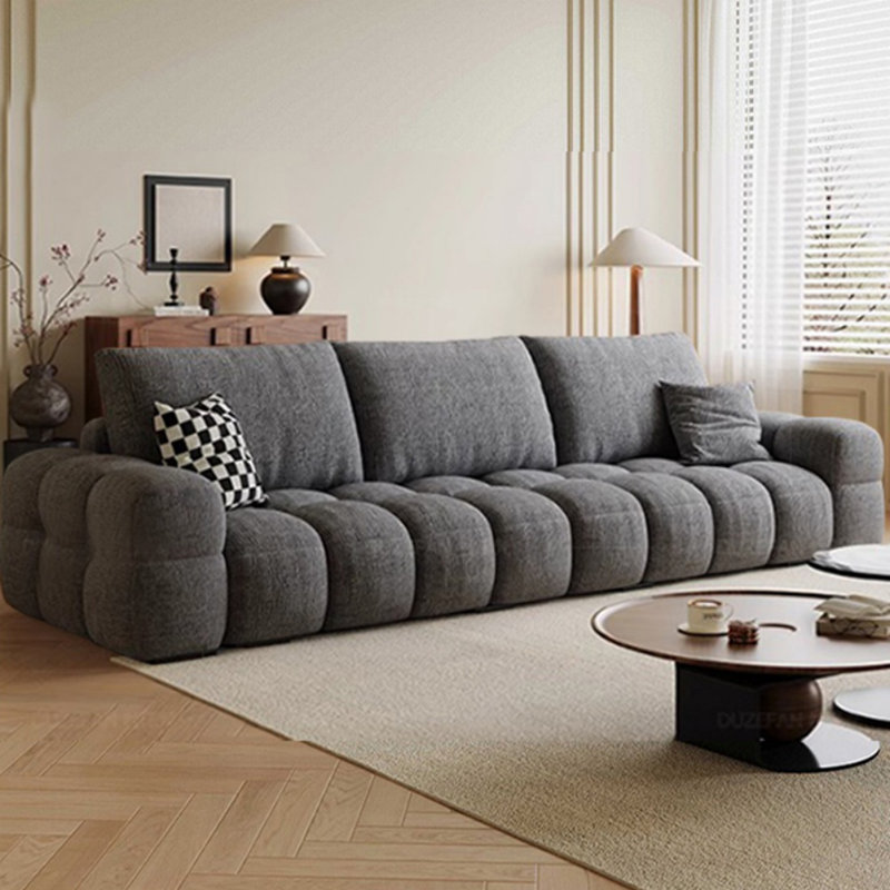 Canapé moderne minimaliste et créatif, Gris, H 28,74 po x l 118,11 po x P 40,16 po, 4