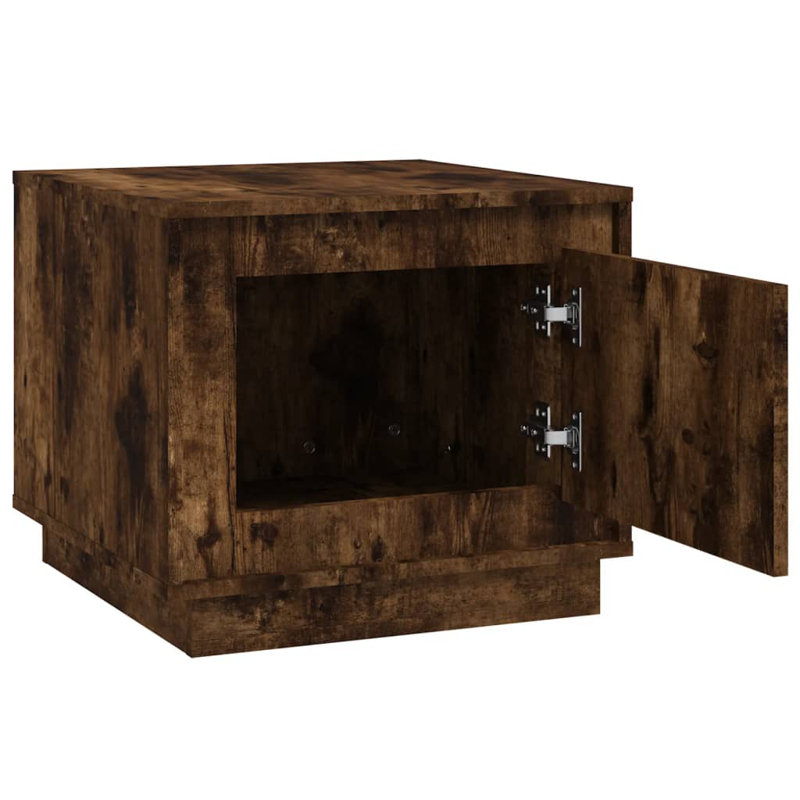 Nikolov Side Table with Storage, Smoked Oak