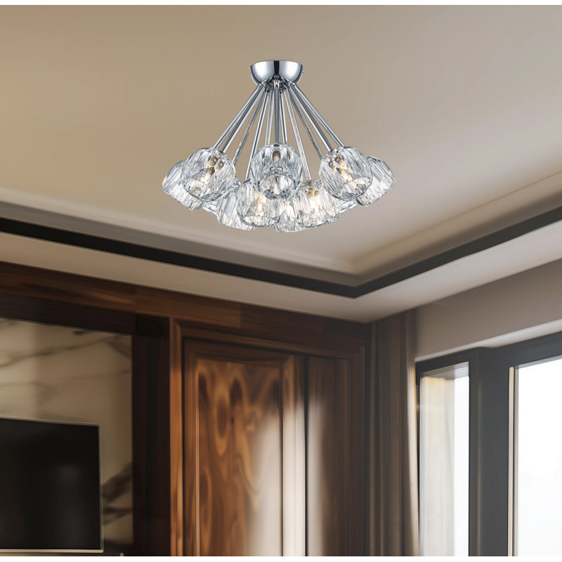 Plafonnier semi-encastré 19 lumières Konotopsky, Chrome poli