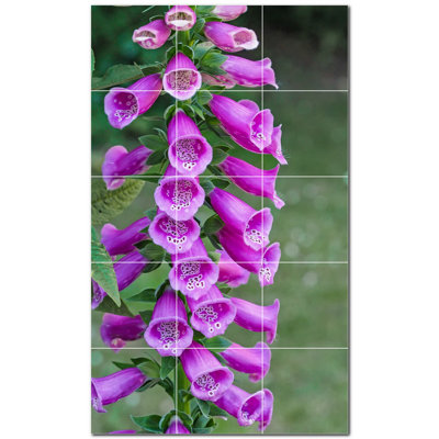 Flowers Photo 6'' x 6'' Satin Ceramic Decorative Mural