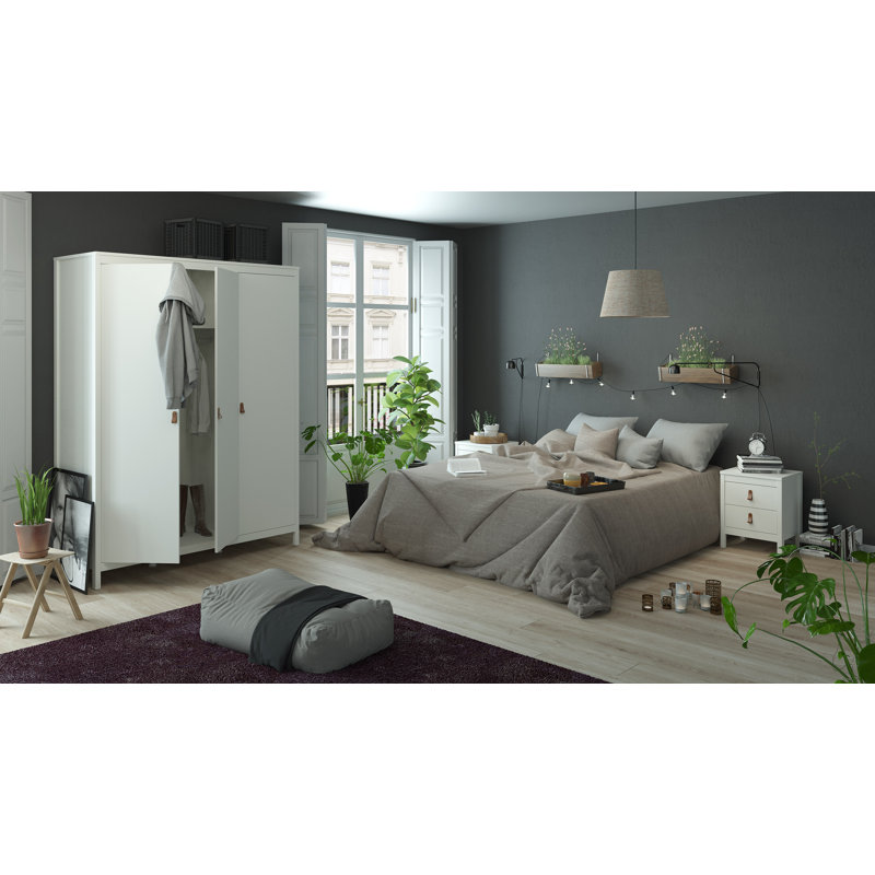 Besiana 3 Door Manufactured Wood Wardrobe, White