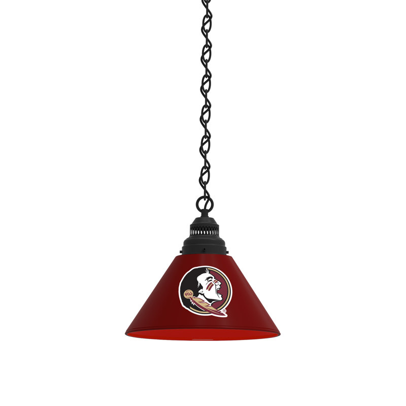 1 - Light Single Pendant, Black, Florida State Seminoles (Seminole Head Logo)