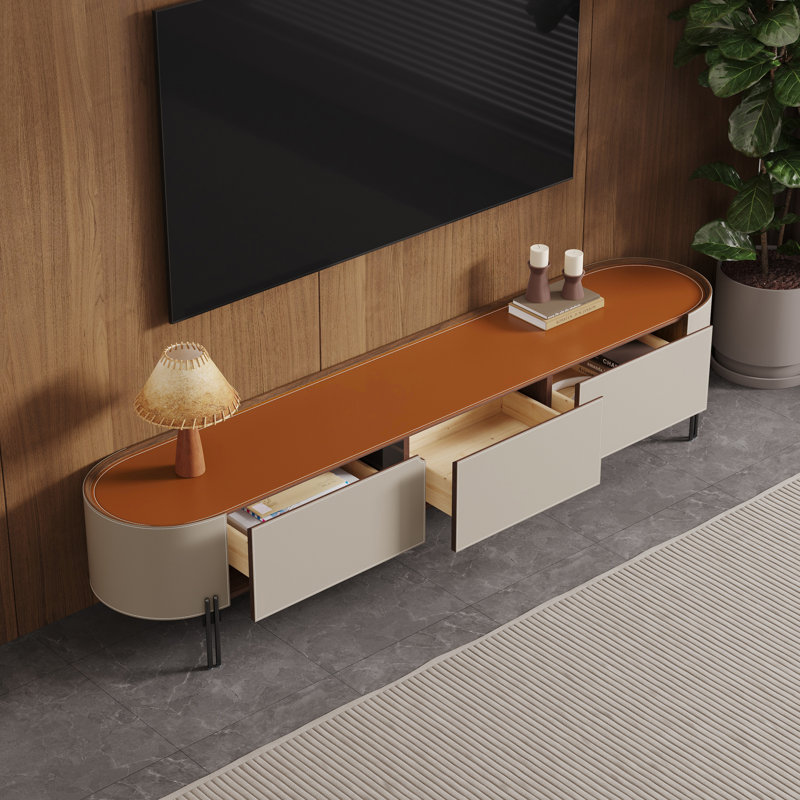Meuble télé Meruyert, Grey/Orange, 78.7"