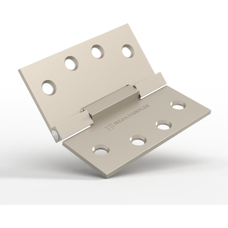 Charnière de baril en acier inoxydable avec poignées carrées Mega Handles, Nickel satiné
