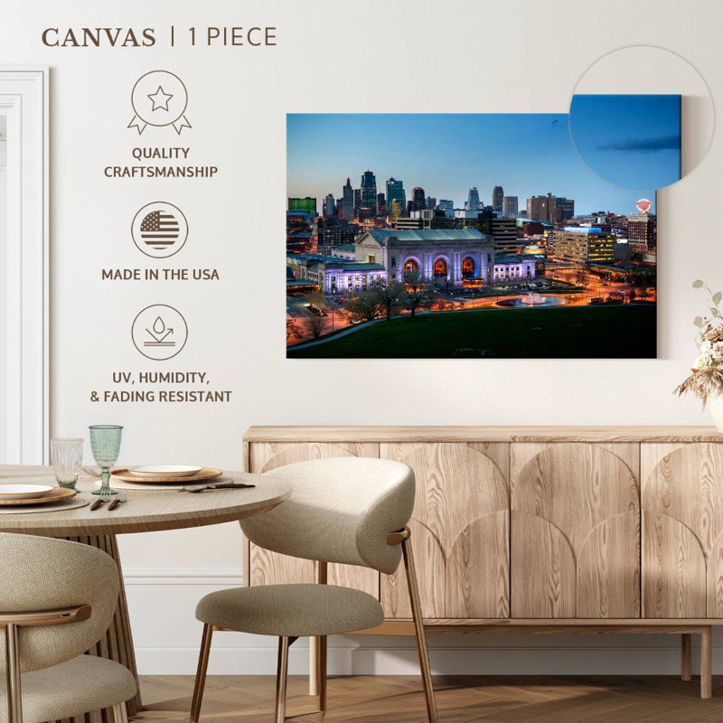 Ravi Kansas City Night Skyline, 26" H x 39" W