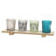 4 Piece Wood Tabletop Tealight Holder Set