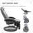 PU Recliner Armchair With Footrest, Headrest, And Round Steel/Wood Base