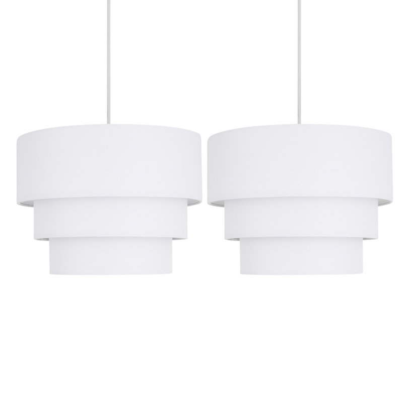 Layer 24cm H Cotton Drum Pendant Shade, White