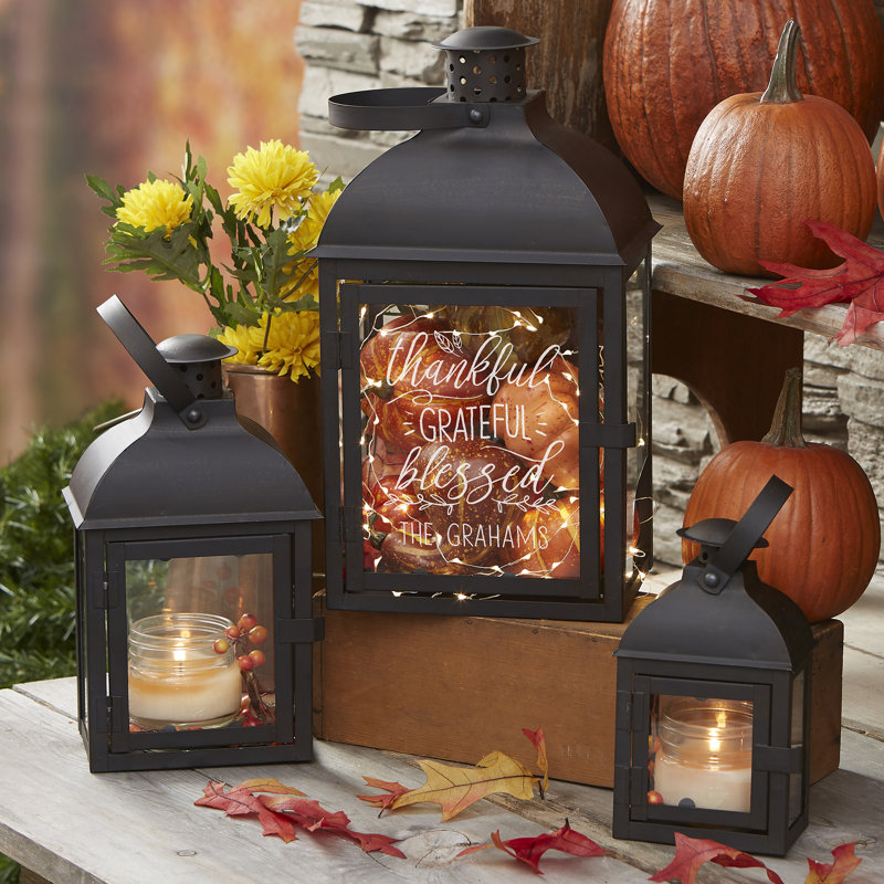 3 Piece Glass Floor Lantern Set