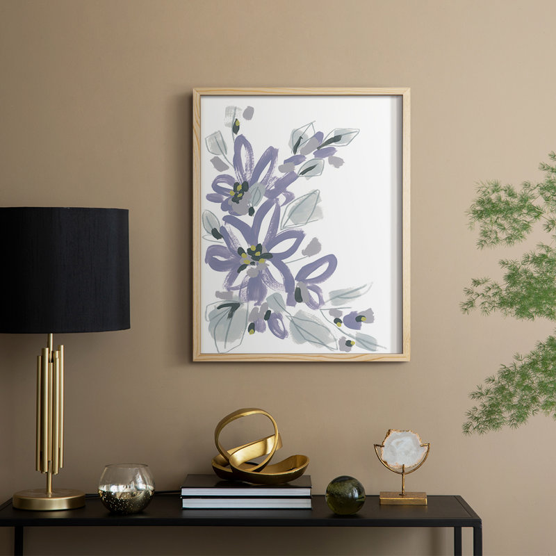 Periwinkle Patch I Framed Print - Solid Wood, 30" H x 24" W