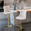 Velours beige à hauteur ajustable - de 2 pour la maison de pub et l'îlot de cuisine, rembourré moderne avec dossier, plus grand siège à tirette fabriqué à la main, dossier