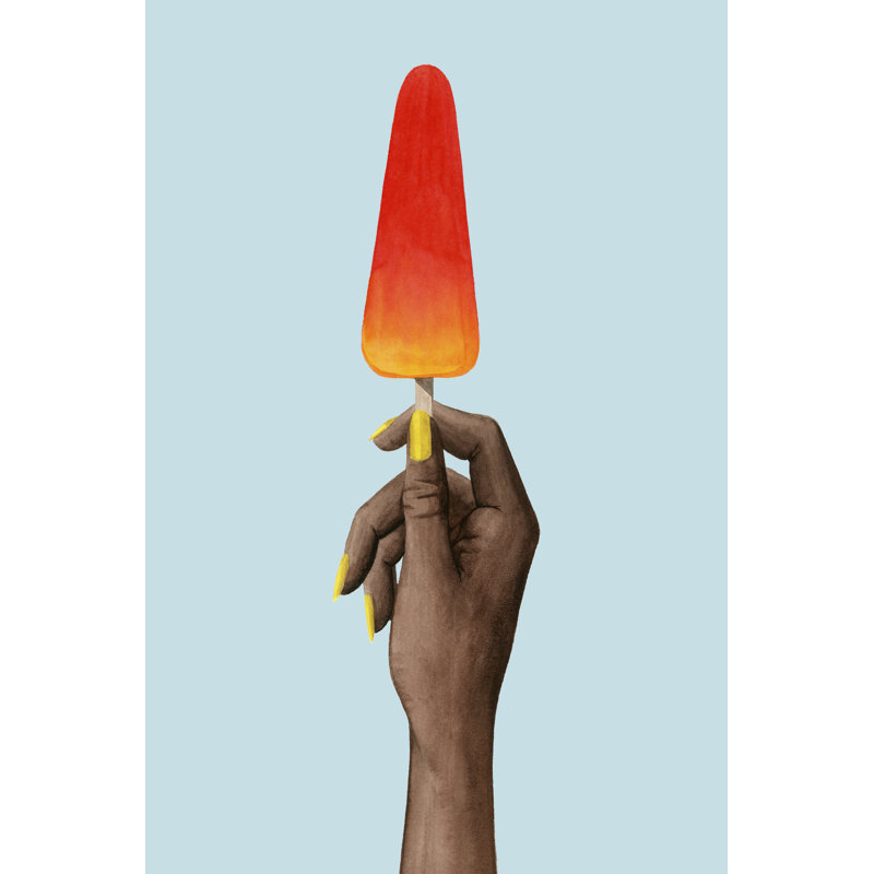 Popsicle Summer II -  Painting, 122 cm H x 81 cm W, Black Floater Framed