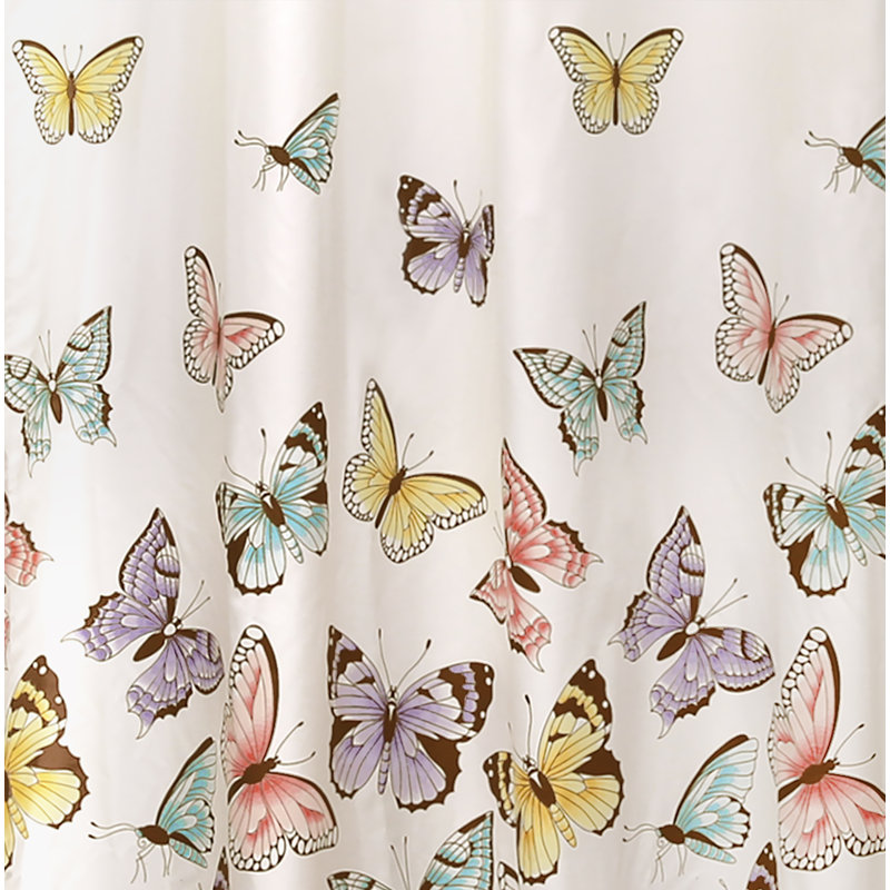 Flutter Butterfly Butterfly Single Shower Curtain, Pink