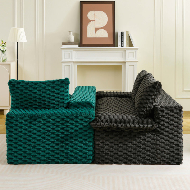 Élégante couleur - Bloc de velours tortue pour un décor confortable, arrangement flexible, petits appartements ergonomiques, confortables et multifonctionnels, structure, entretien facile