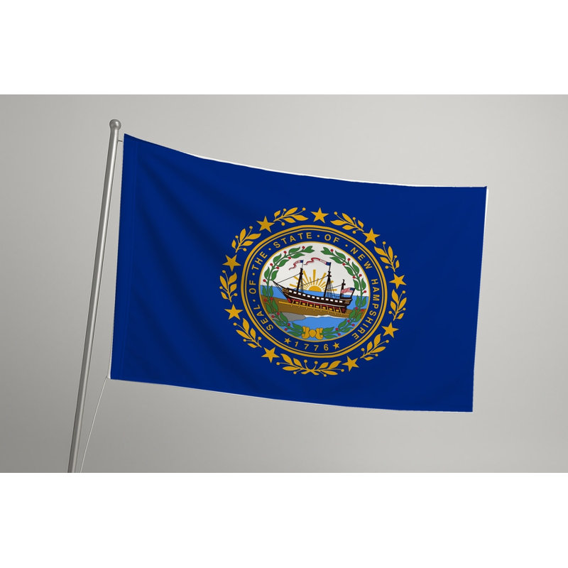 Drapeau de l'État du New Hampshire - drapeau extérieur, 24" H x 36" W