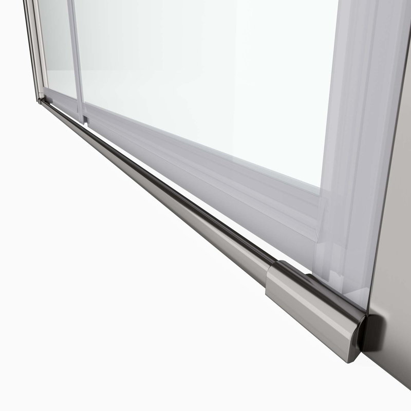 Universal Pivot Shower Door,Open Outside,With 1/4" Tempered Glass, Brush Nickel