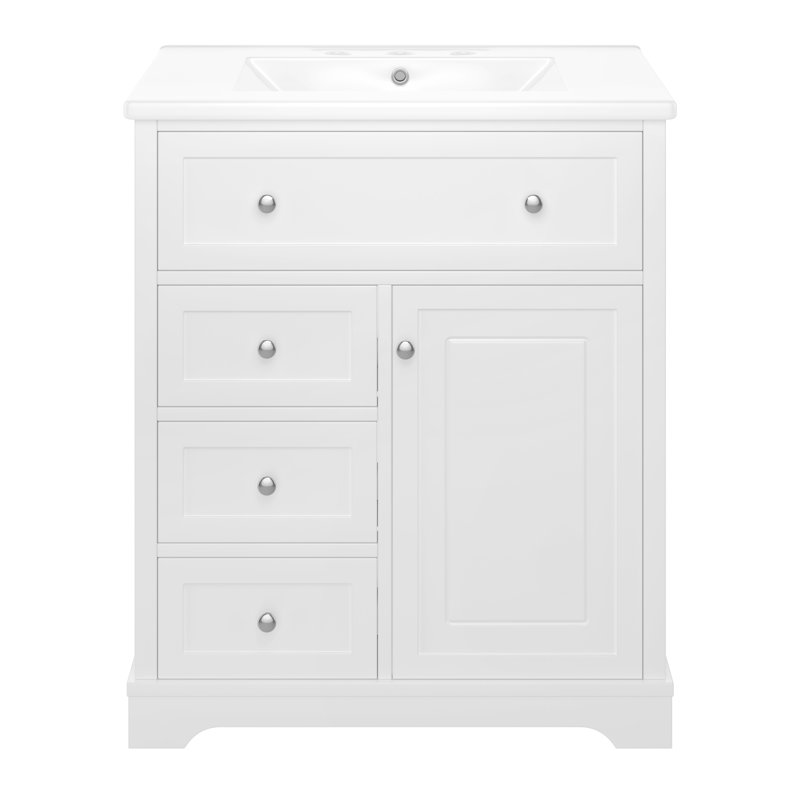 76 mm Freestanding Bathroom Vanity, White