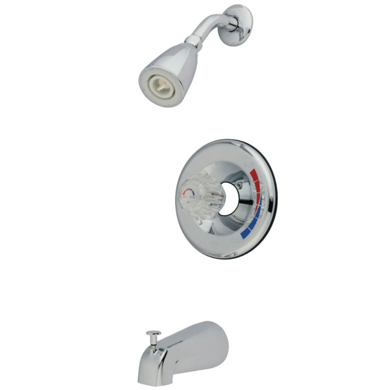 Robinet de baignoire et douche à pression équilibrée à poignée simple Kingston Brass Chatham