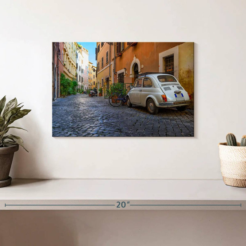 Rue pavée Sireci à Rome, H 8 po x l 12 po