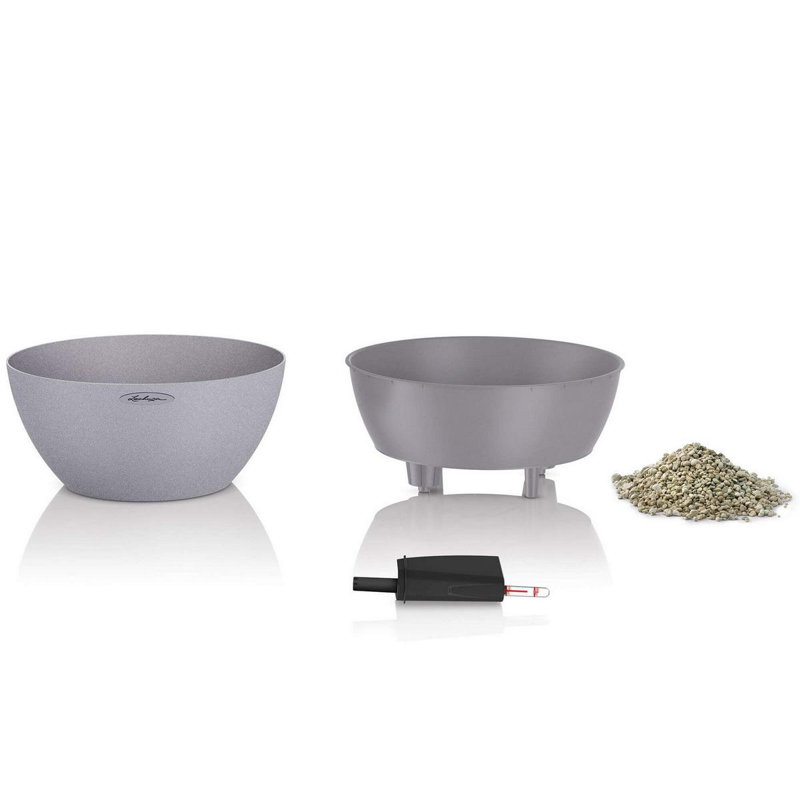 Pot Planter, 18.3cm H x 39.5cm W x 39.5cm D, Quartz White