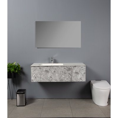 Luthman 48'' Single Bathroom Vanity with Cultured Marble Top