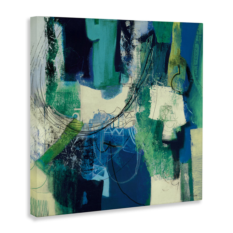 Toile abstraite Essenza Cool Tone, design par Maurizio Piovan, H 17 po x l 17 po