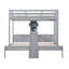 Lit superposé simple au-dessus de simple avec bureau intégré, tablettes de rangement et lampe de lecture à DEL, gris-2132915947