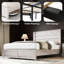 Ensemble de chambre avec lit plateforme et table de chevet 3 pièces Louby-115636494-115636492