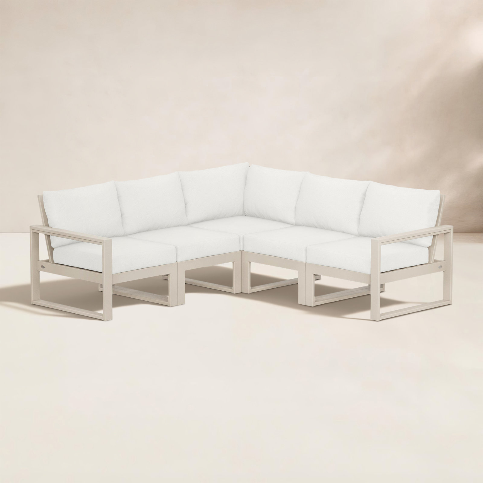 POLYWOOD® Edge 85" Patio Sectional, Natural, Sand
