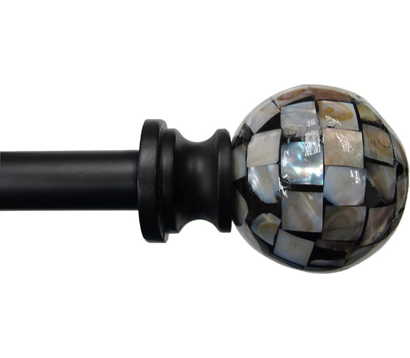 Adjustable Single Curtain Rod, 1" H x 120" W x 1" D