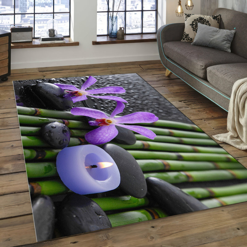 Chic Geometric Pattern Non-Woven Soft Type Printed Rug Ideal for High Traffic Residential or Commercial Spaces