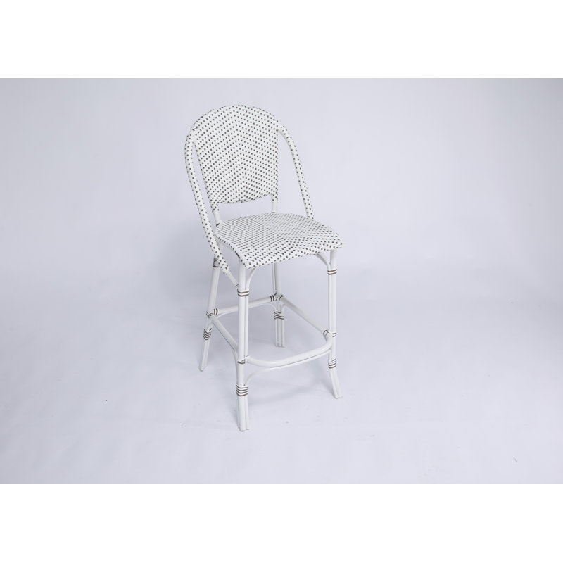 Tabouret de bar d'extérieur à pois cappuccino Sofie, Blanc
