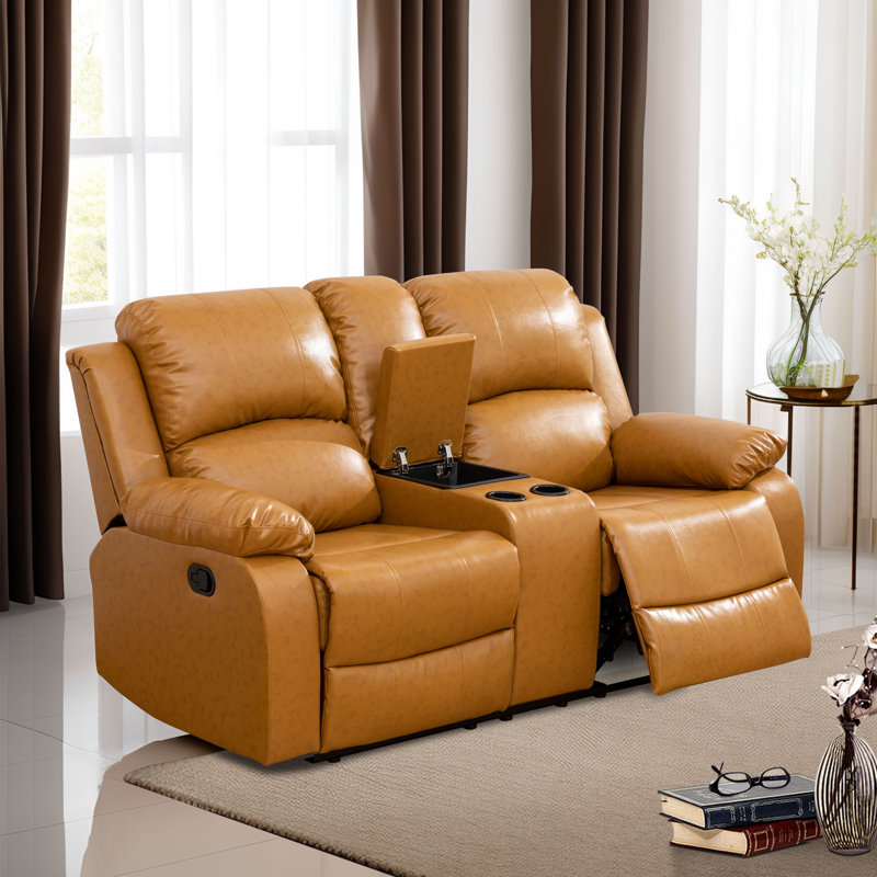 Causeuse de salon Jenesis Ginger, Similicuir Jenesis gingembre
