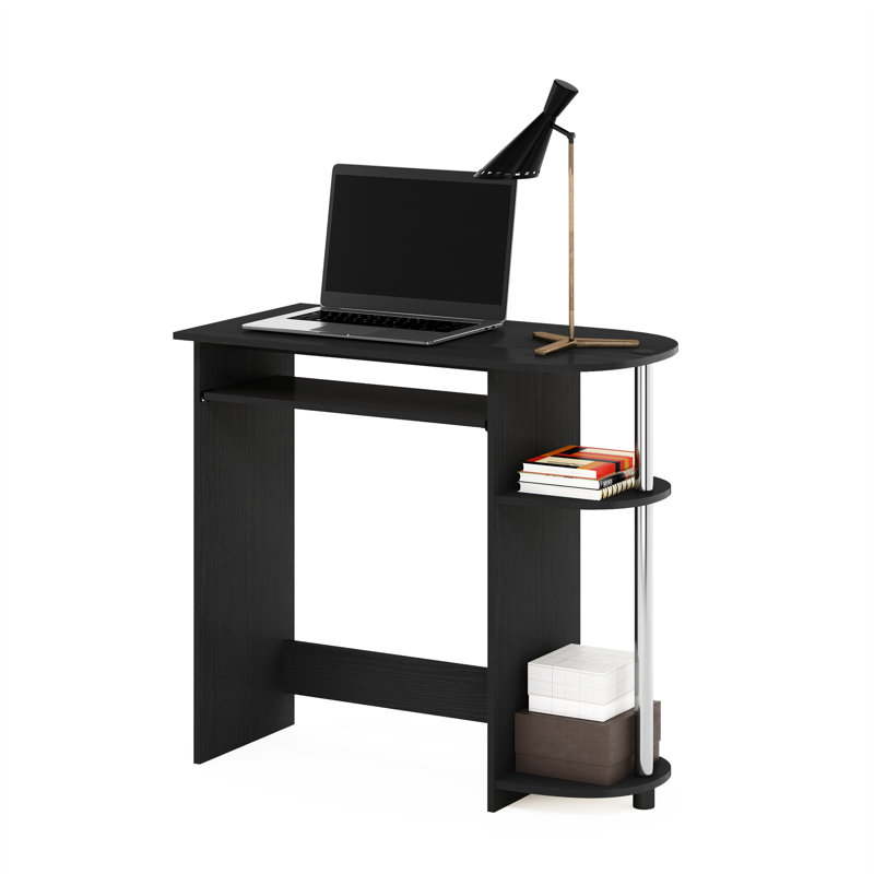Bozidar Computer Desk, Americano/Stainless Steel, 73" H x 80" W x 40" D