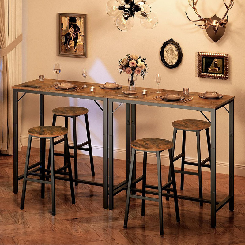 Table de bar avec station de charge, table de pub rectangulaire, table basse à haut plateau, hauteur de comptoir