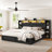 Shila Farmhouse Storage Bed with Bookcase Headboard-1128658725-1128658720