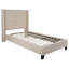 Lit plateforme tapissier capitonné avec côtés allongés à garniture cloutée Aluino-29332067-29332073