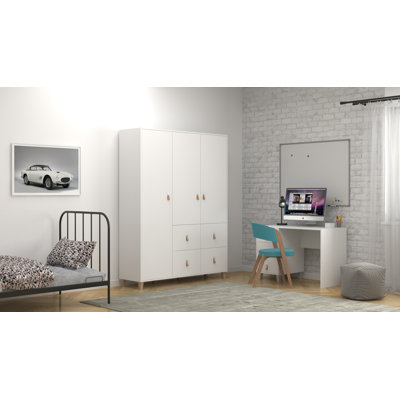 Dominguez 3 Door Manufactured Wood Wardrobe